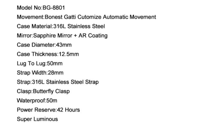 BONEST Gatti Velocity - GATTI 013 Automatic Watch